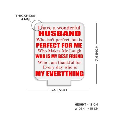 Engraved Night Lamp Gift for Husband   Express Your Feeling for Husband Gift  Birthday Gift for Husband  Multicolored Light